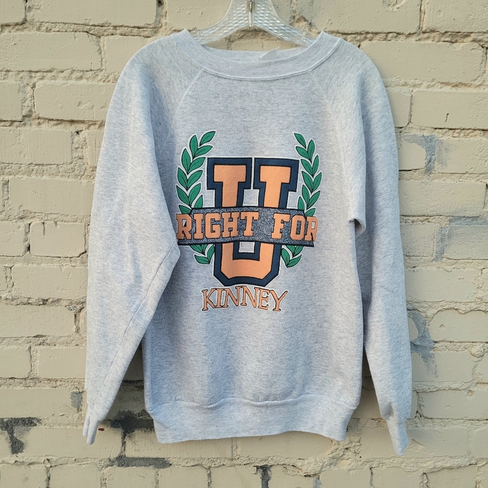 Vintage 80's-90's Kinney Right For U University CrewneckSweatshirt Size Large